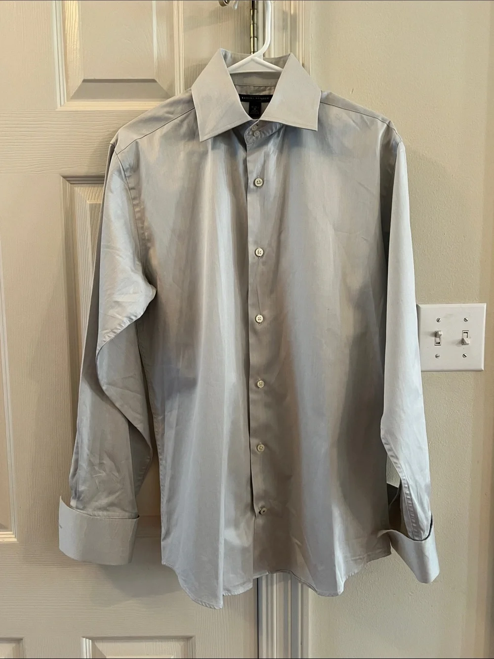 Banana Republic Silver-Gray Men's Dress Shirt - French Cuff